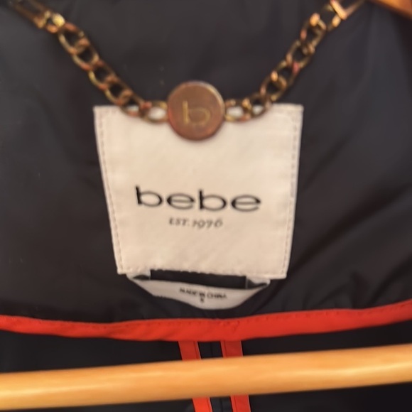 Bebe Blue 100% polyester jacket Gols Accents, 3/4 Sleeve size S - Picture 6 of 13